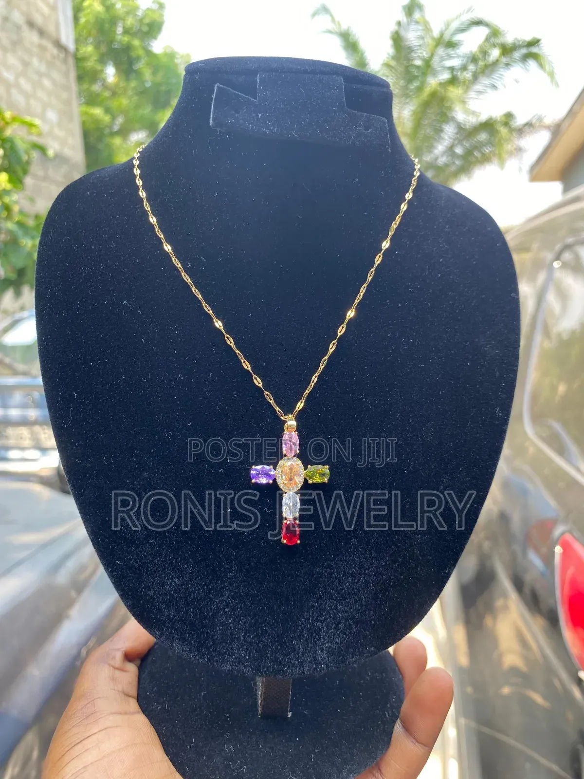 Colored Cross Necklace