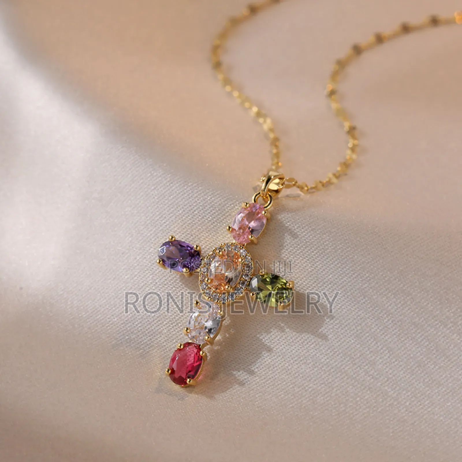 Colored Cross Necklace