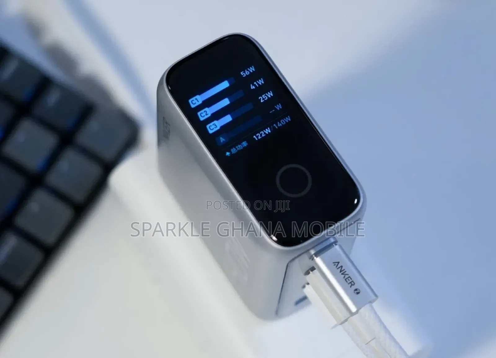 Anker 140w Smart Screen Gan Usb-c Charger Adapter 4-port With 240w