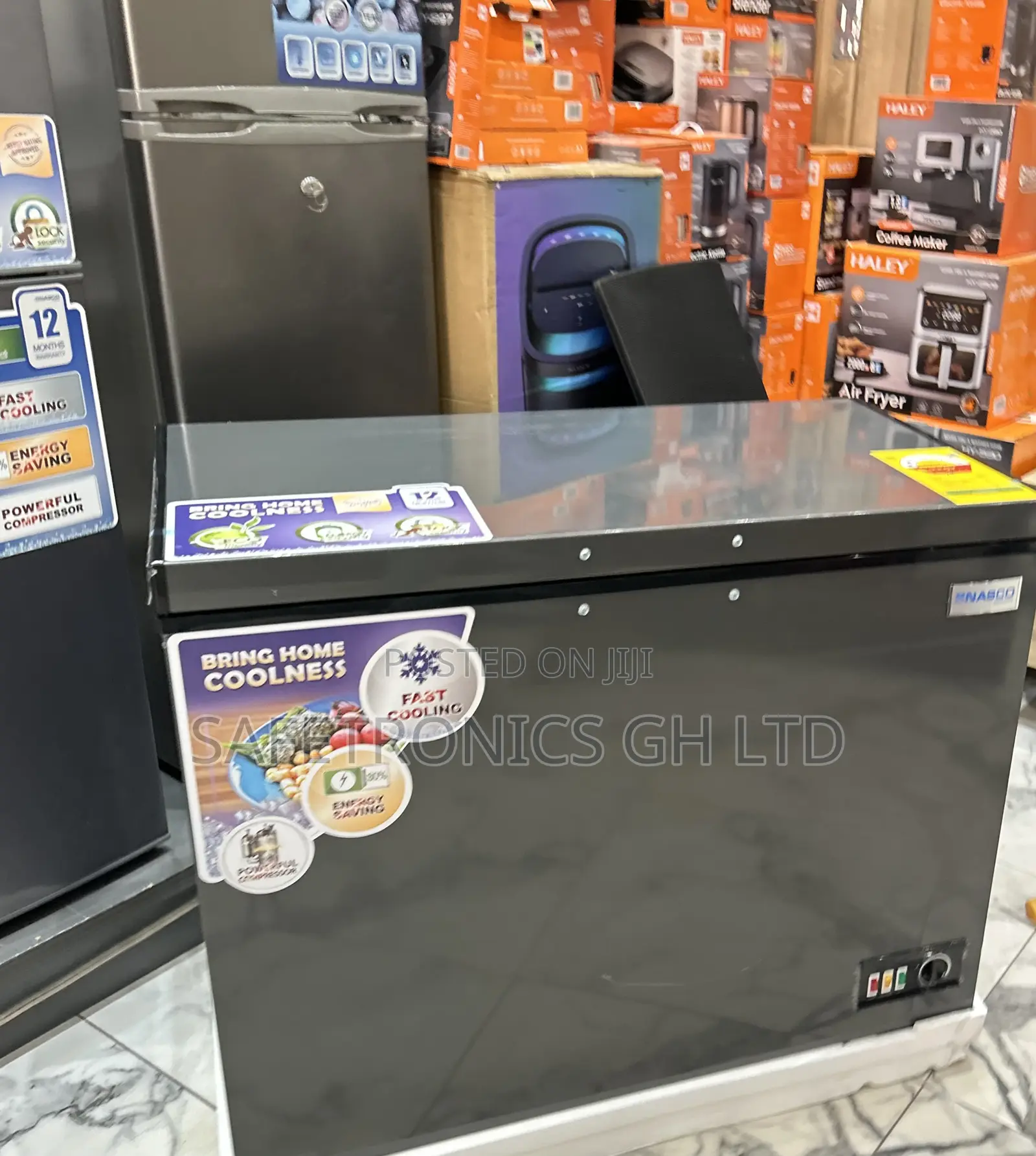 Grab Quality 200l 1 Door Electric Nas-250fl Nasco Dark-Grey Freezer