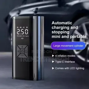 Portable Cordless Tyre Inflator Pump With Led Light Power Bank