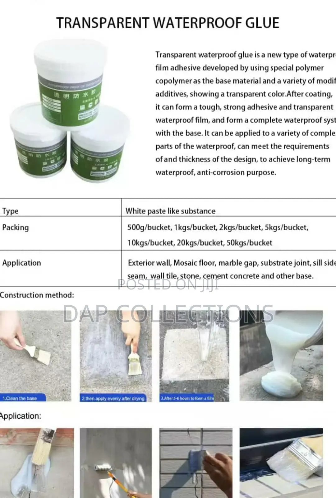 Quality 20kg Transparent Waterproof Glue