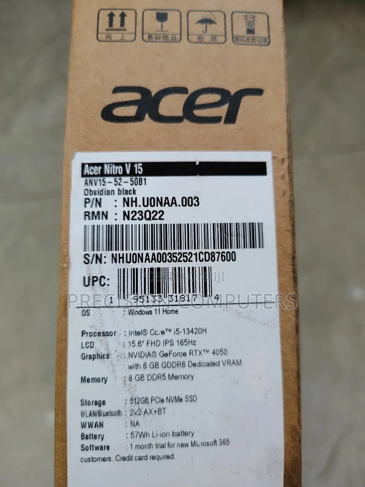 New Laptop Acer Nitro 5 16GB Intel Core I5 SSD 512GB