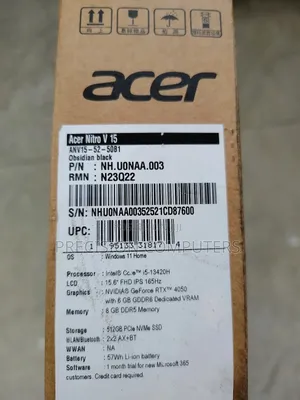 New Laptop Acer Nitro 5 16GB Intel Core I5 SSD 512GB