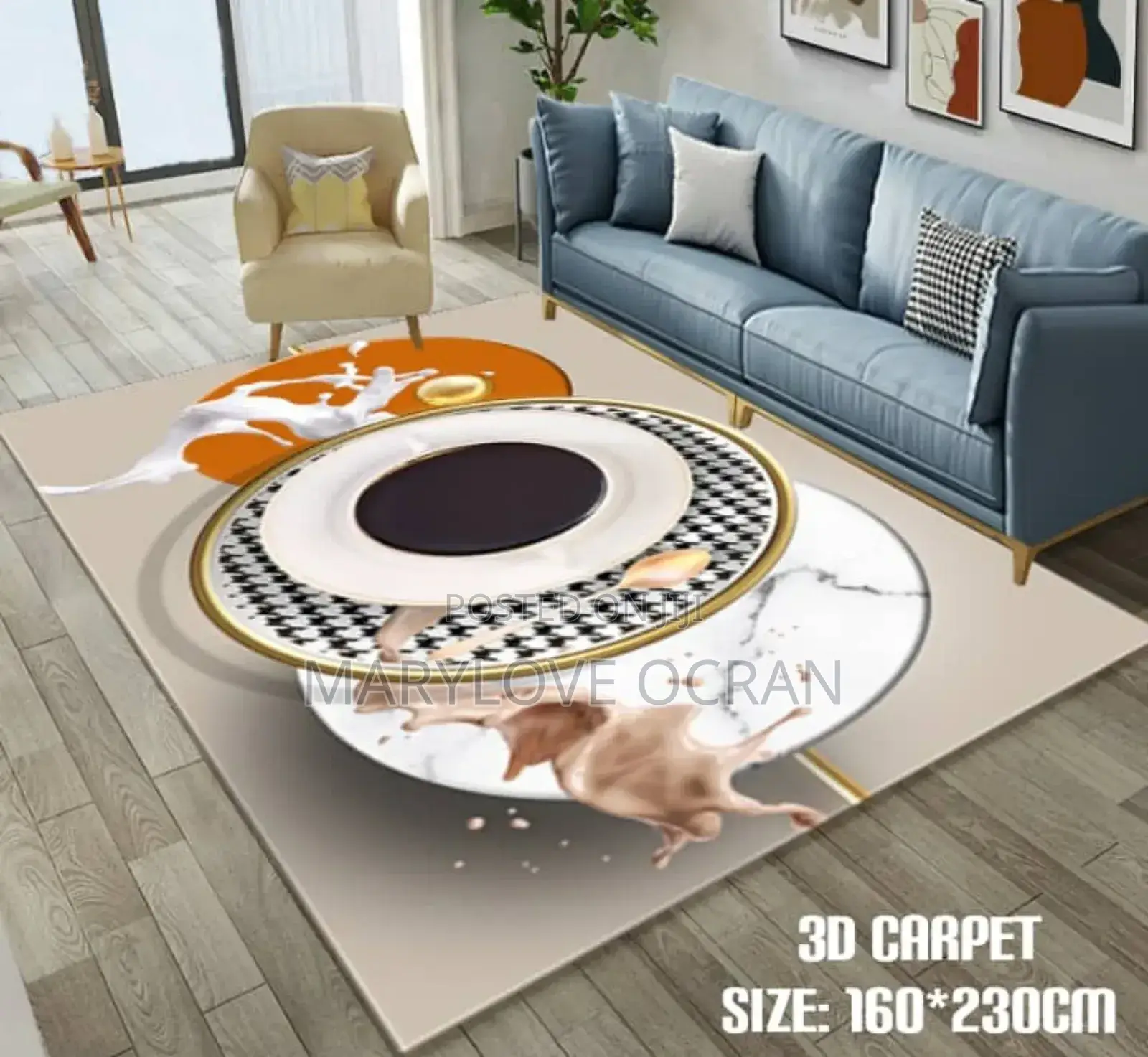 Super Deal 3d Centre Carpet 160x230cm