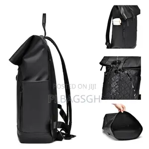 Potable Multi Fashionable Leather Backpack Black Color