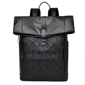 Potable Multi Fashionable Leather Backpack Black Color