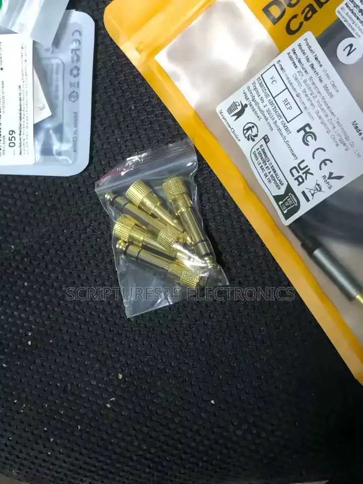 5 Pieces Gold‐Plated 6.35mm to 3.5mm Audio Converter