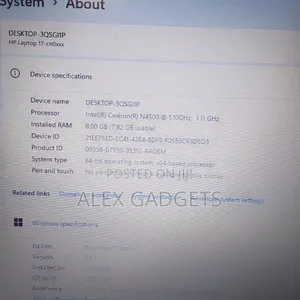 Laptop HP 8GB Intel SSD 256GB
