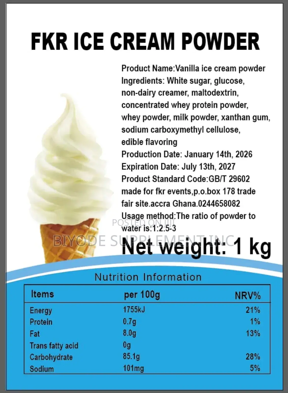 FKR Ice Cream Powder All Flavours