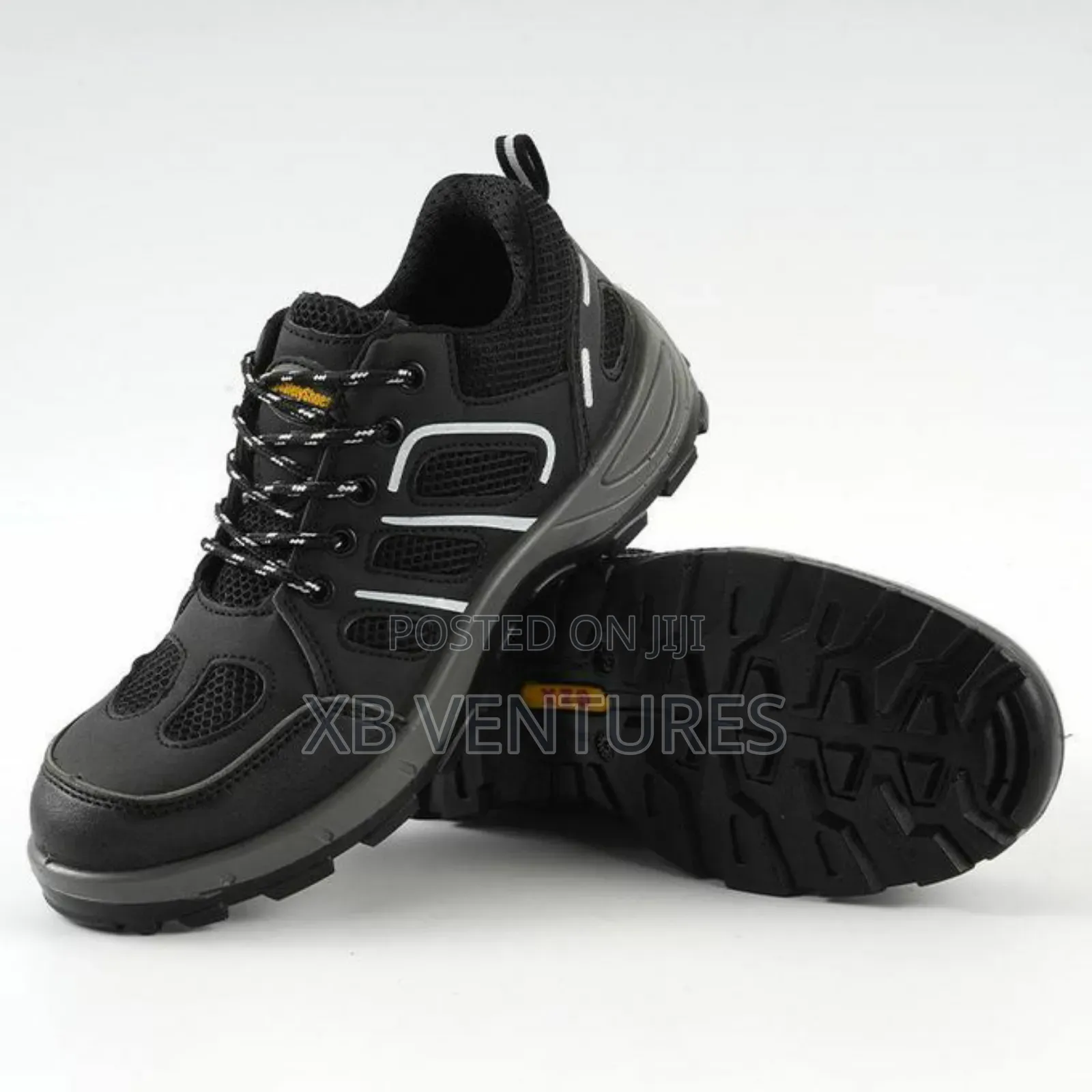 Slip Resistant Composite Toe Men Work Safety Shoes - Black