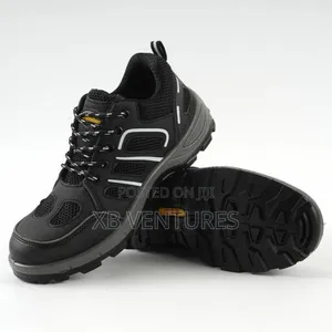 Slip Resistant Composite Toe Men Work Safety Shoes - Black
