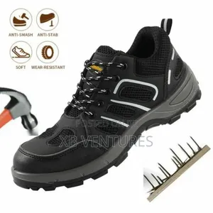 Slip Resistant Composite Toe Men Work Safety Shoes - Black