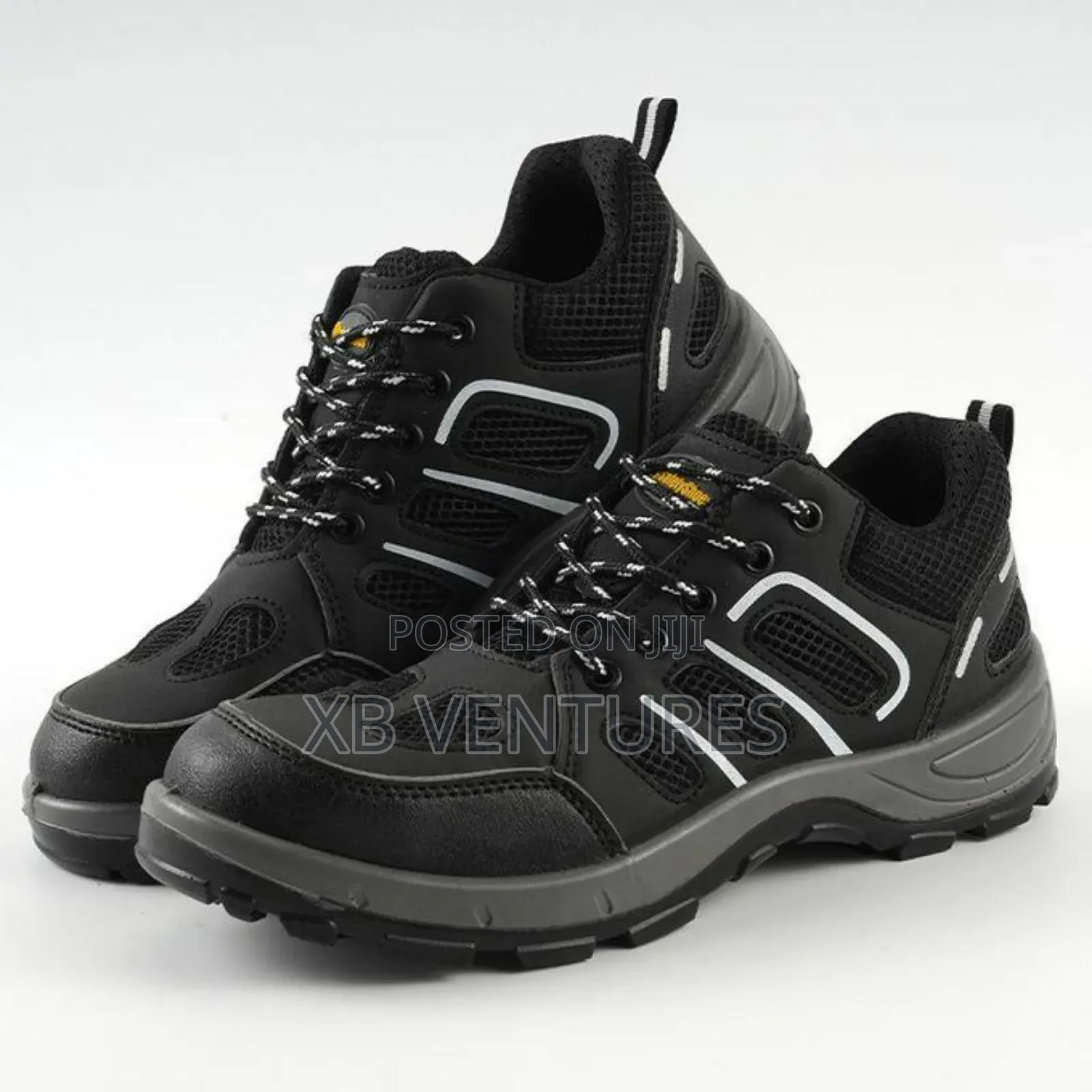 Slip Resistant Composite Toe Men Work Safety Shoes - Black