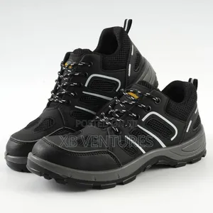 Slip Resistant Composite Toe Men Work Safety Shoes - Black