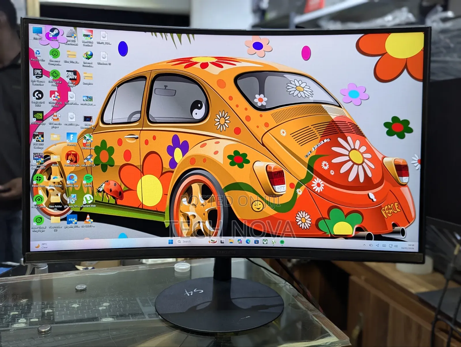 Samsung Curved Pc Screen, 27" Inch Va Panel, Full Hd 1080 Resolution