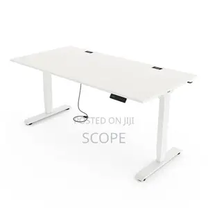 160x70 Electric Height Adjustable Table - Memory, Cup Headset Holder