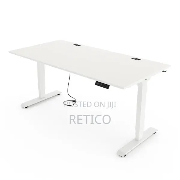 160x70 Electric Height Adjustable Table - Memory, Cup Headset Holder