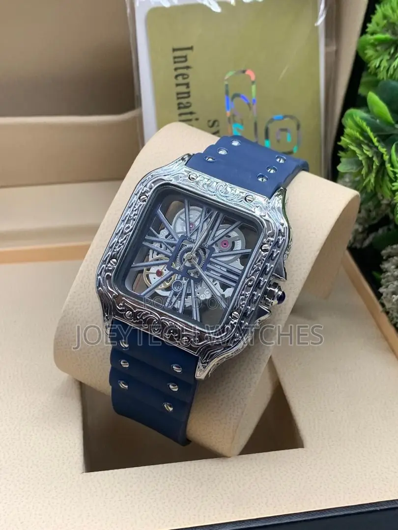 Cartier Santos Skeleton With Silicone Strap