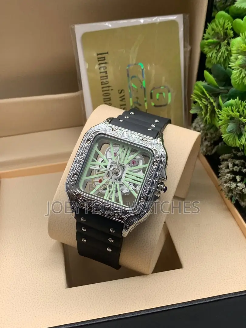 Cartier Santos Skeleton With Silicone Strap
