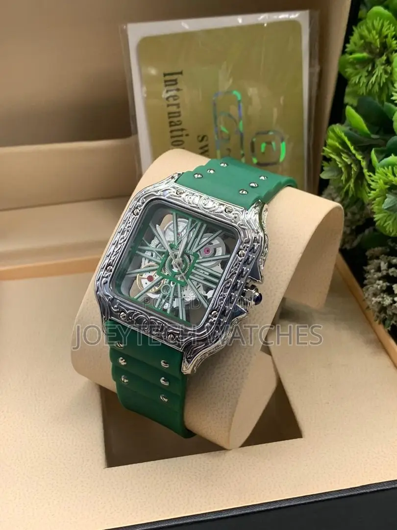 Cartier Santos Skeleton With Silicone Strap