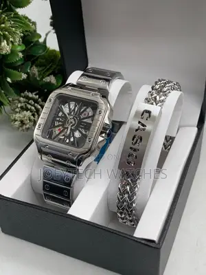 Cartier Skeleton Santos With Bracelet