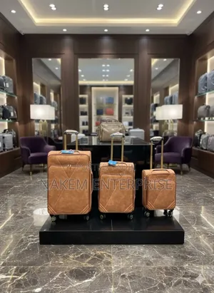 3in1 Brown Suede Leather Trolley Luggage With A Smooth Wheels