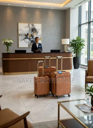 3in1 Brown Suede Leather Trolley Luggage With A Smooth Wheels