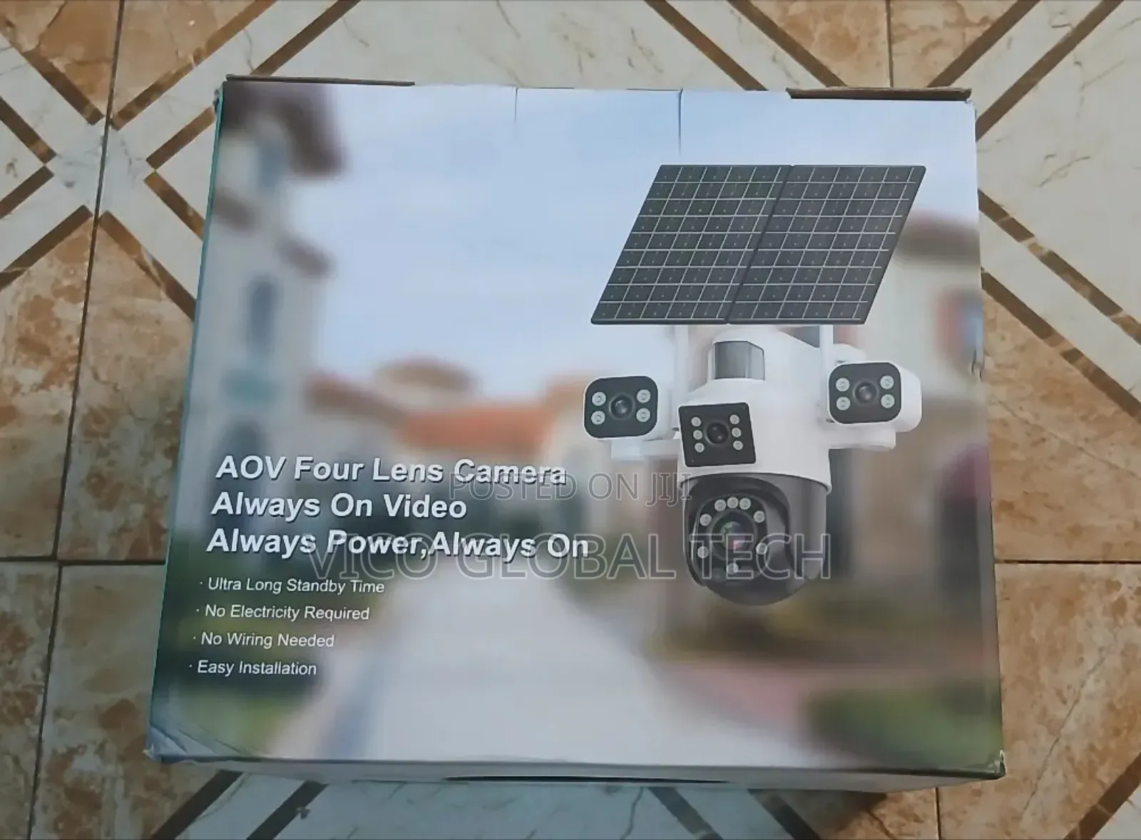 4-Lens Solar Powered Security Camera