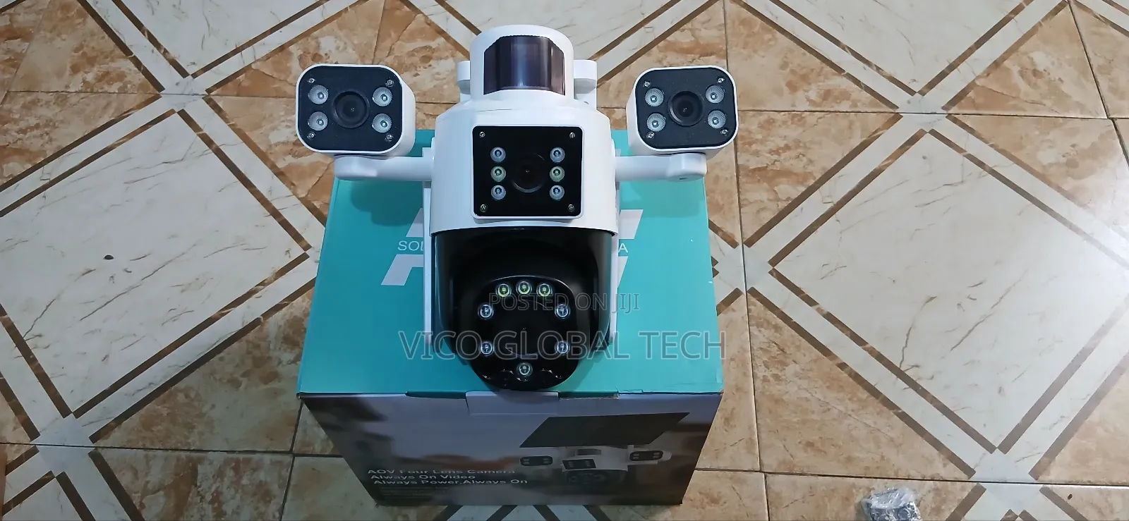 4-Lens Solar Powered Security Camera