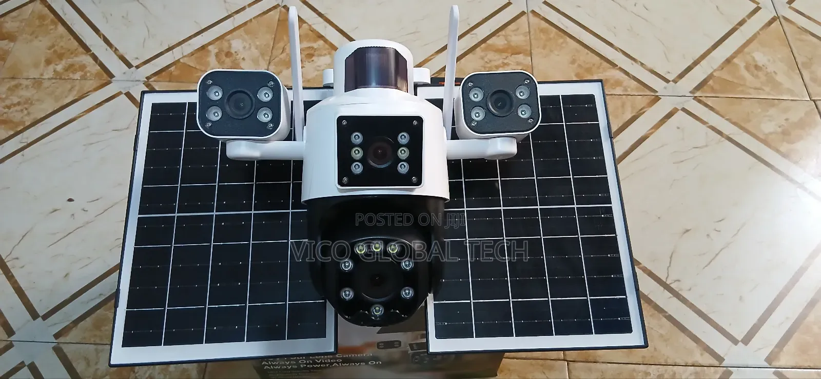 4-Lens Solar Powered Security Camera