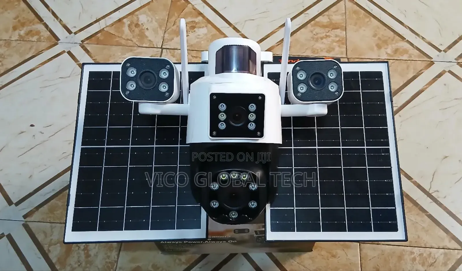 4-Lens Solar Powered Security Camera