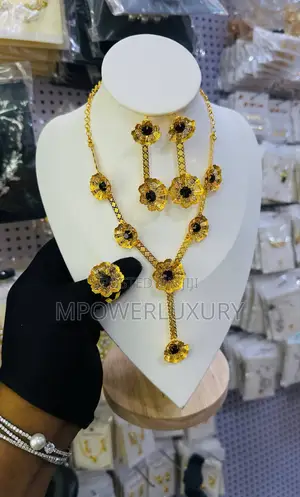 Blue Rays Flower Jewelry Set