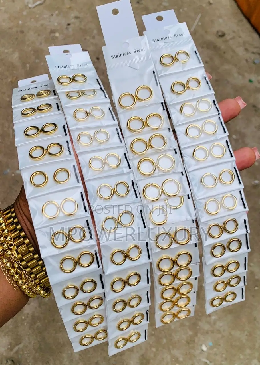 Non-Piercing Stainless Clip on Round Hoops Earrings for Unpierced Ear