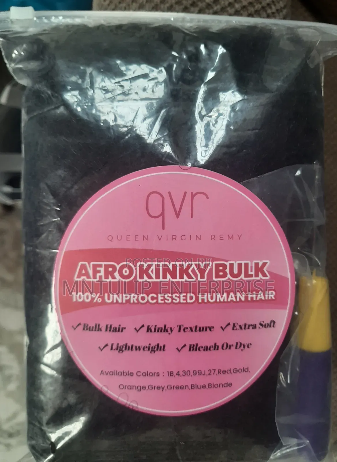 1pack, QVR Afro Bulk Kinky Human