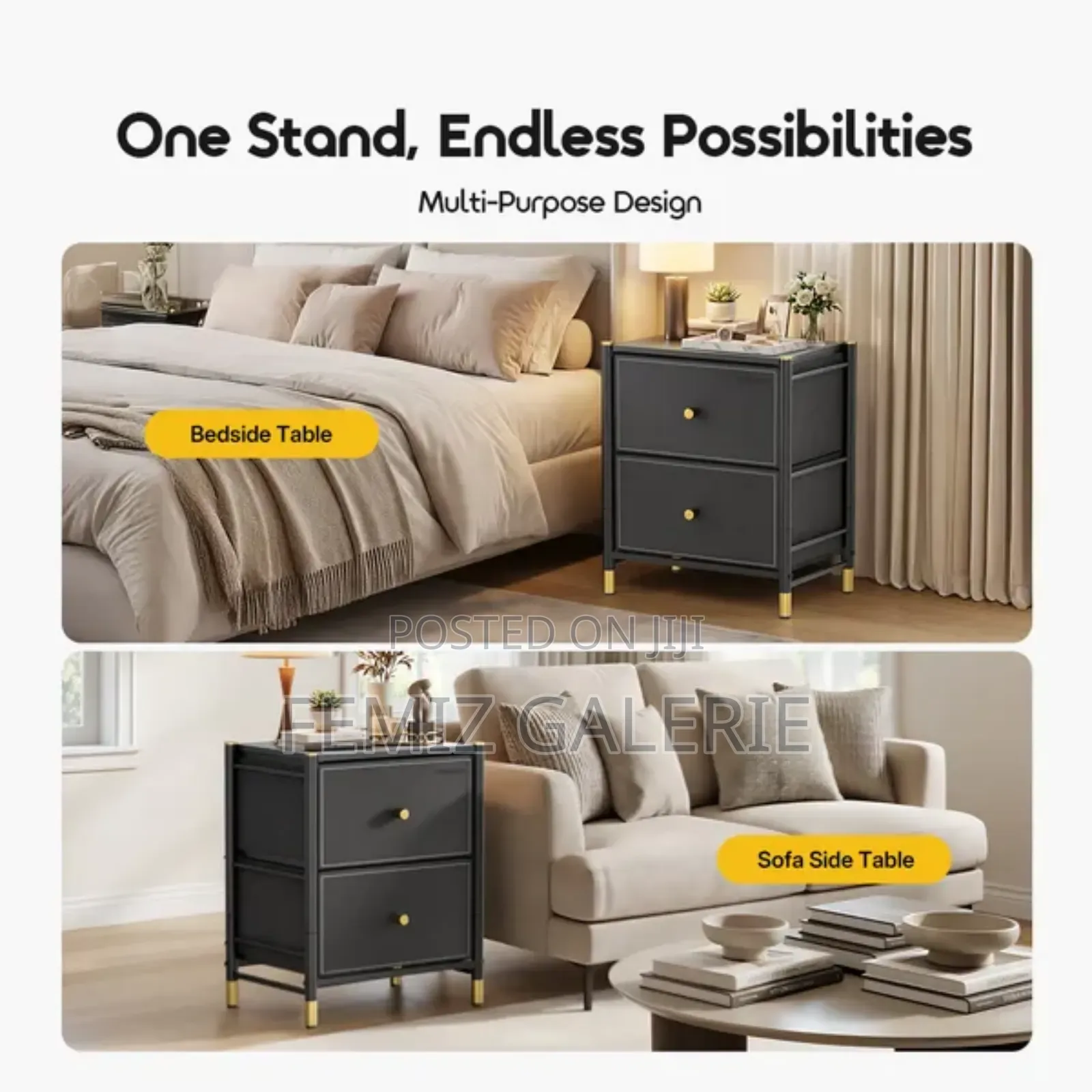 Oraimo Noirstand Multi-Purpose Design Spacious Storage Nightstand