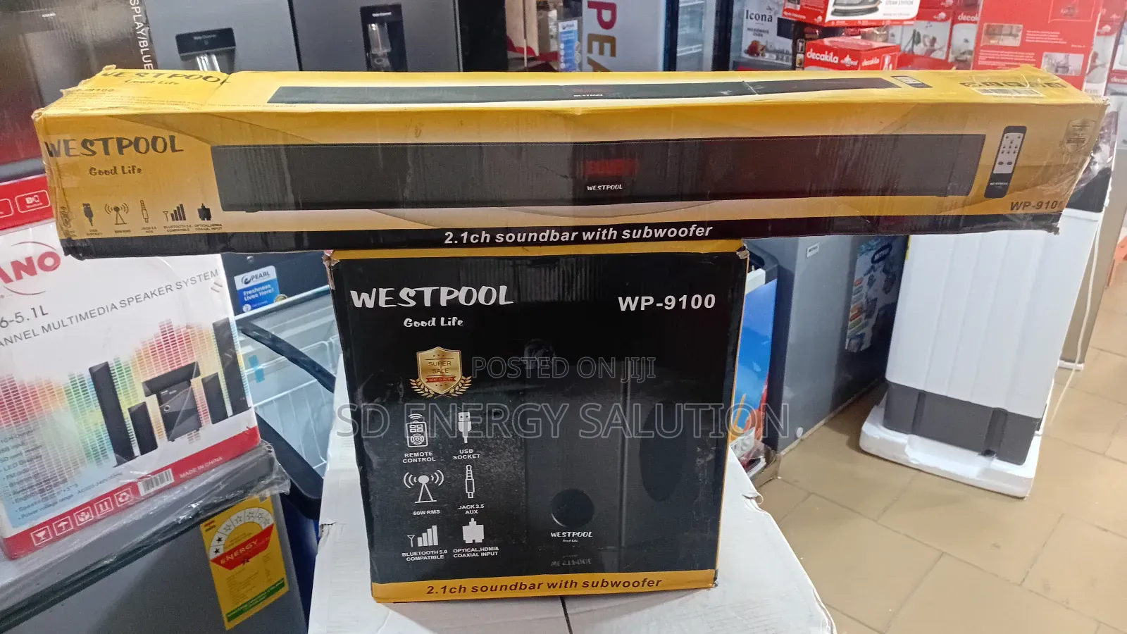 Westpool 2.1ch Subwoofer Soundbar – Clear Powerful Bass
