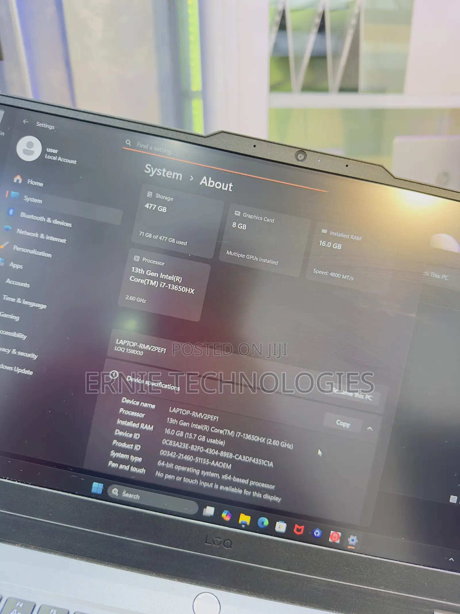 Laptop Lenovo LOQ 15IRH8 16GB Intel Core i7 SSD 512GB