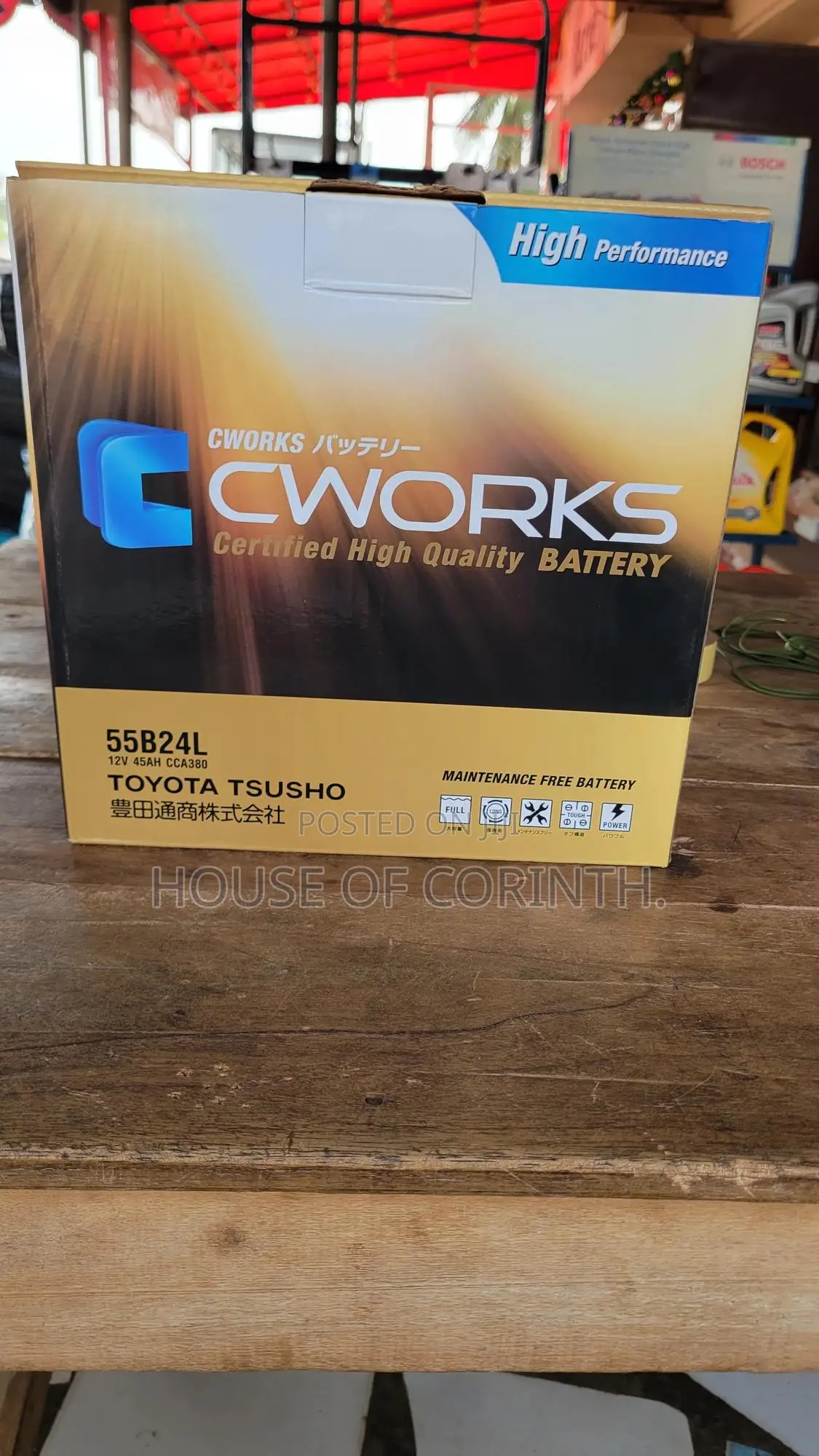 Toyota C-Works Battery 55b24l 11 Plates 45ah 12 Volts