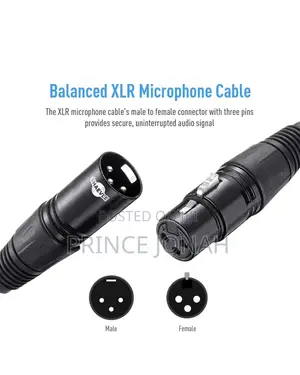 Shaevle 2m XLR Microphone Cable Male to Female 3 Pin Nylon Braided