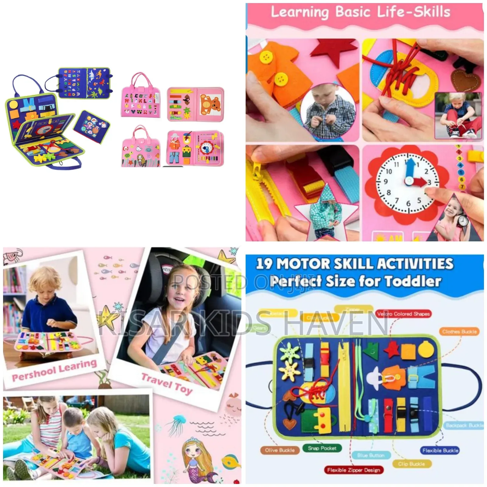 Busy Board and Sensory Activity Book for Toddlers 1 to 4 Years