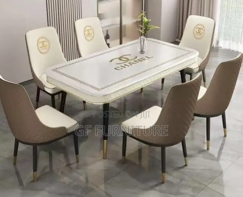 The Grande Couture 6-seater Dining Set Polished Marble