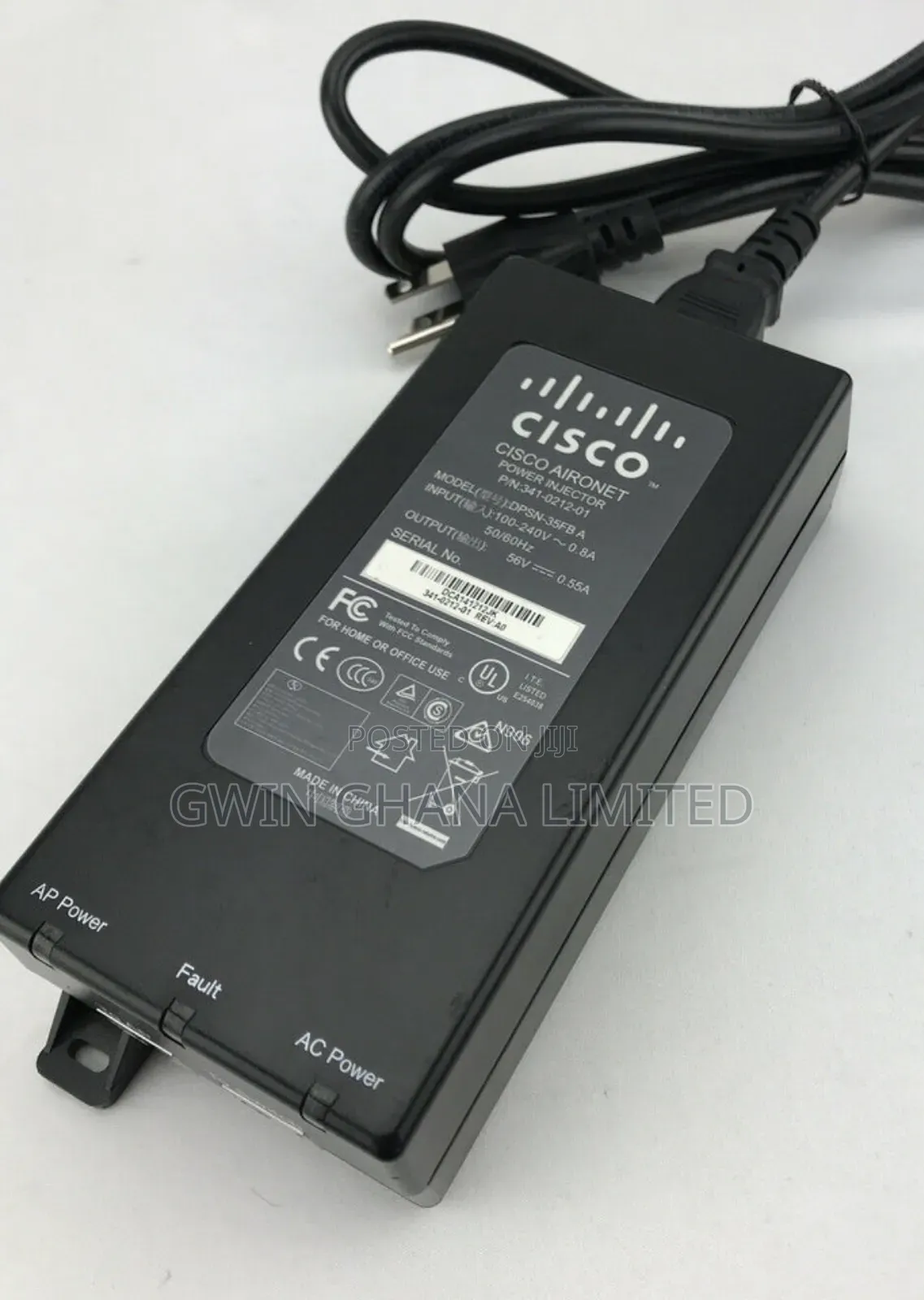 Cisco DPSN-35fba Dc56v 0.55a Poe Midspan Ethernet Power Injector