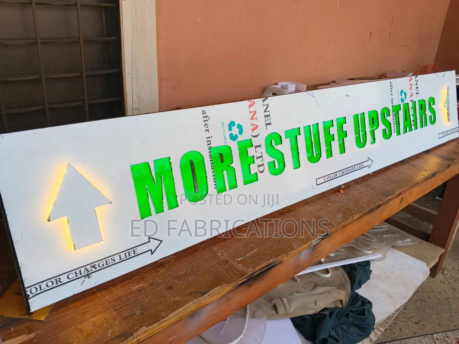 Sign Post With and Without Light