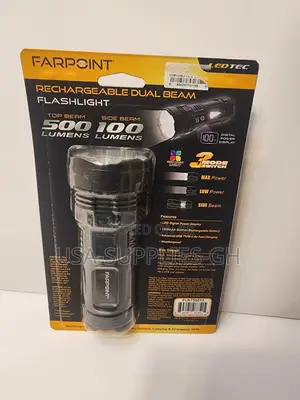 Farepoint Rechargeable Dual Beam Flashlight From Usa