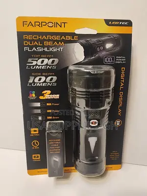 Farepoint Rechargeable Dual Beam Flashlight From Usa