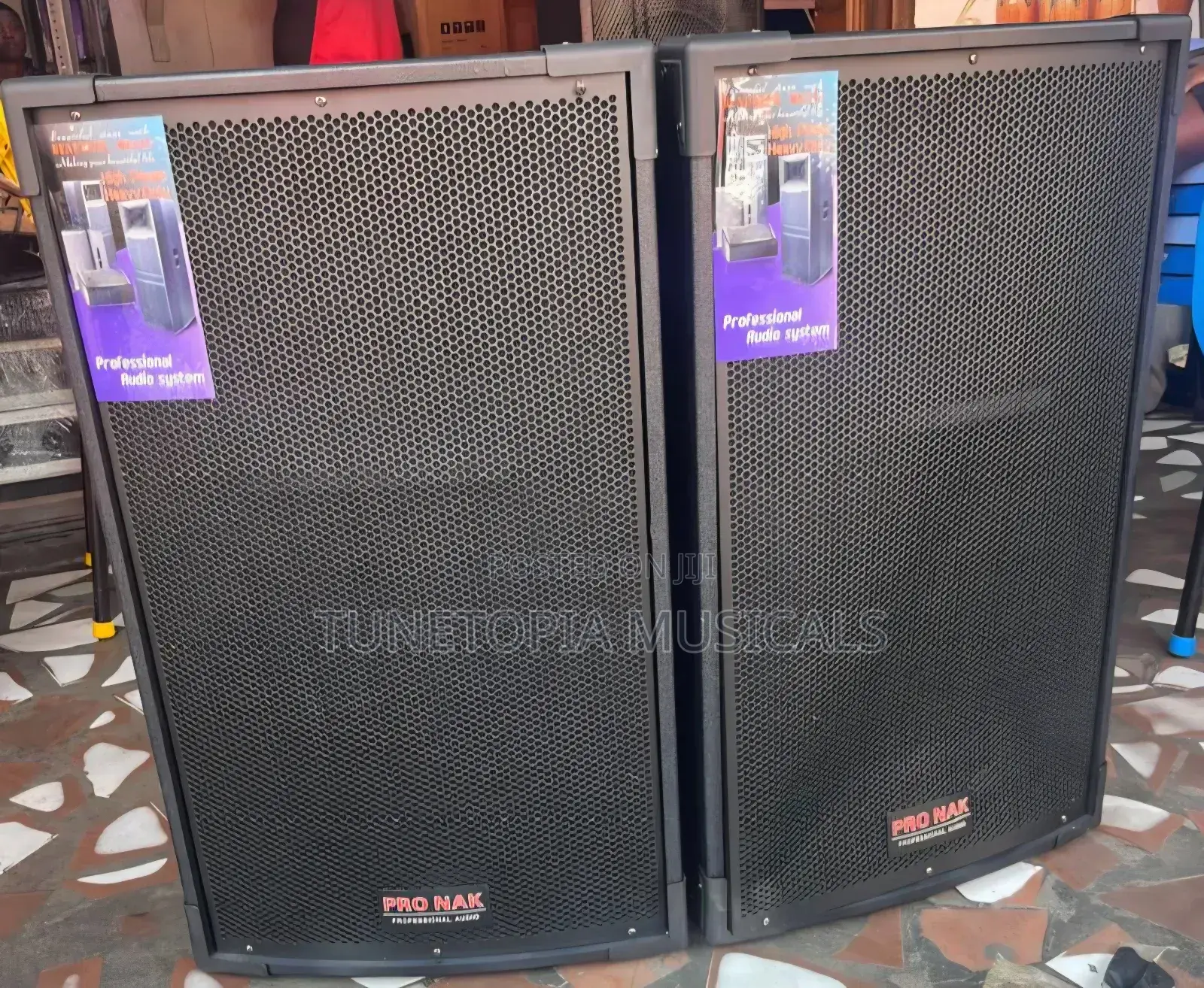 Pro-nak 15-inch Passive Half-range Speakers.