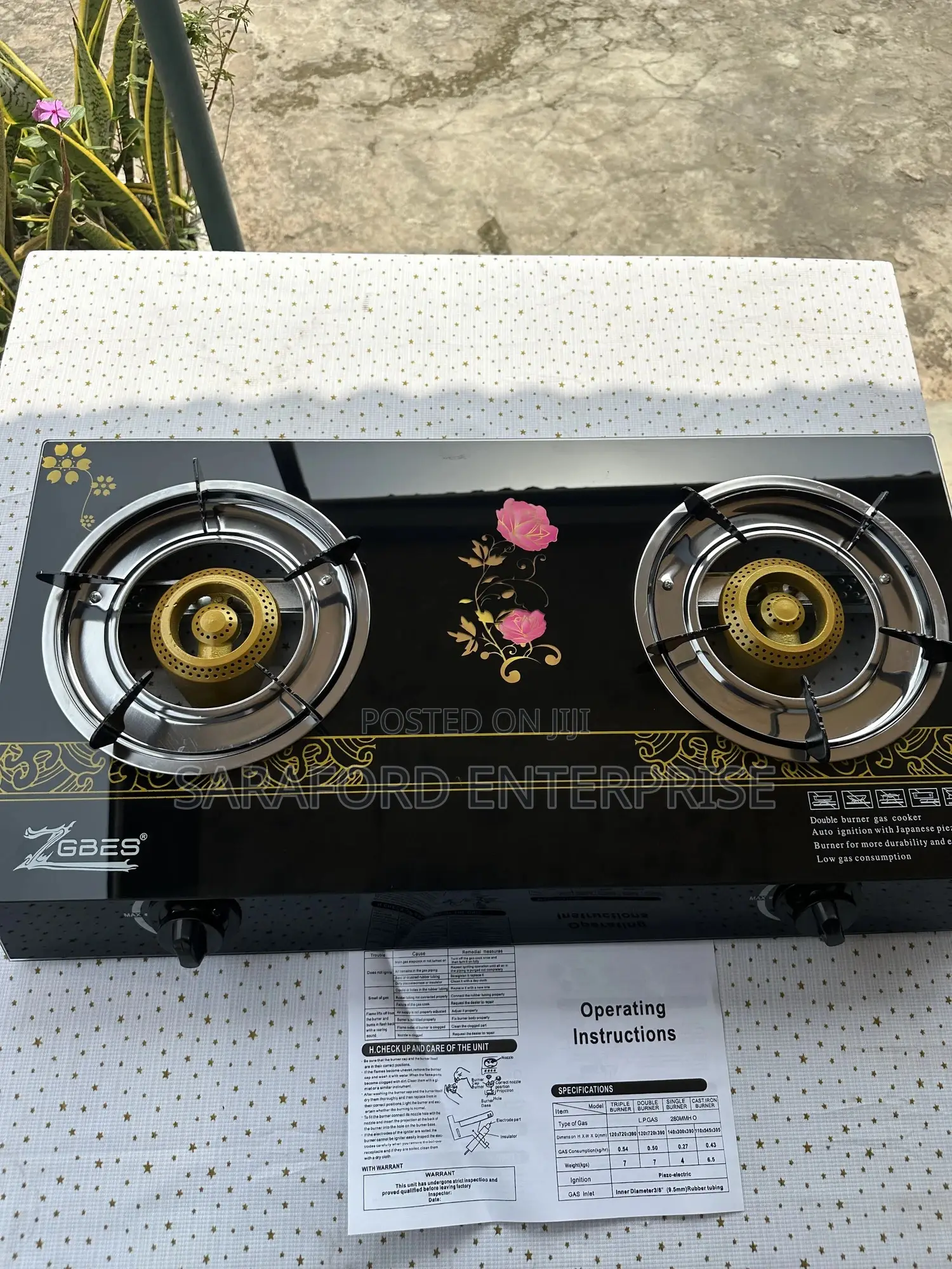 2 Burner Gas Stove (Glass Top)