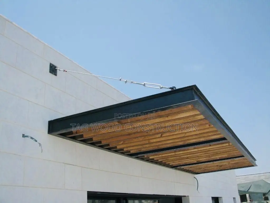 Affordable Wood and Metal Hanging Pergola