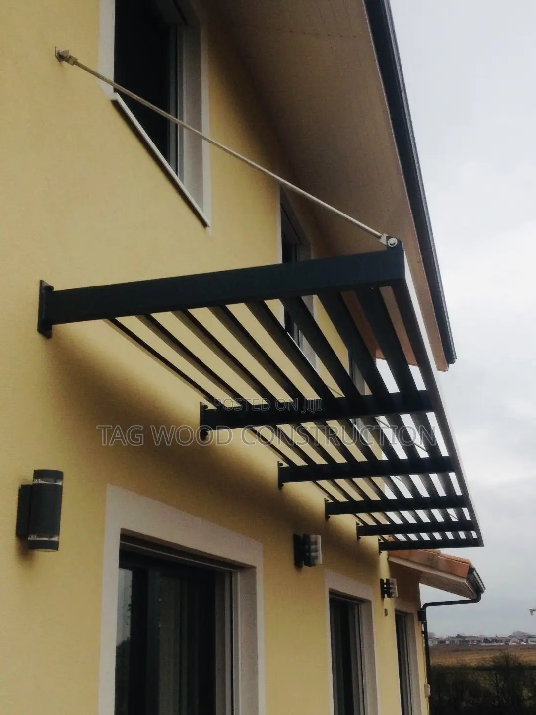 Affordable Wood and Metal Hanging Pergola